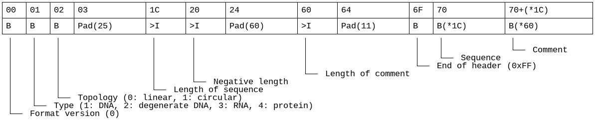 Structure of a Xdna file